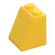 Lego Brick Sloped 65° 2 x 2 x 2 with Bottom Tube / Yellow