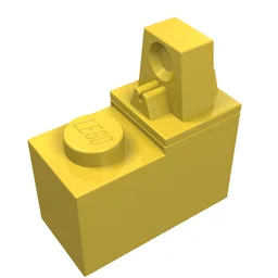 Hinge Brick 1 x 2 Locking with Single Finger On Top / Yellow