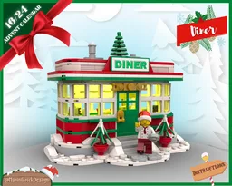 LEGO Christmas Diner Moc Instructions - Lego Winter Village Moc