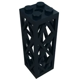 Support 2 x 2 x 5 Lattice Pillar, Complete Assembly / Black