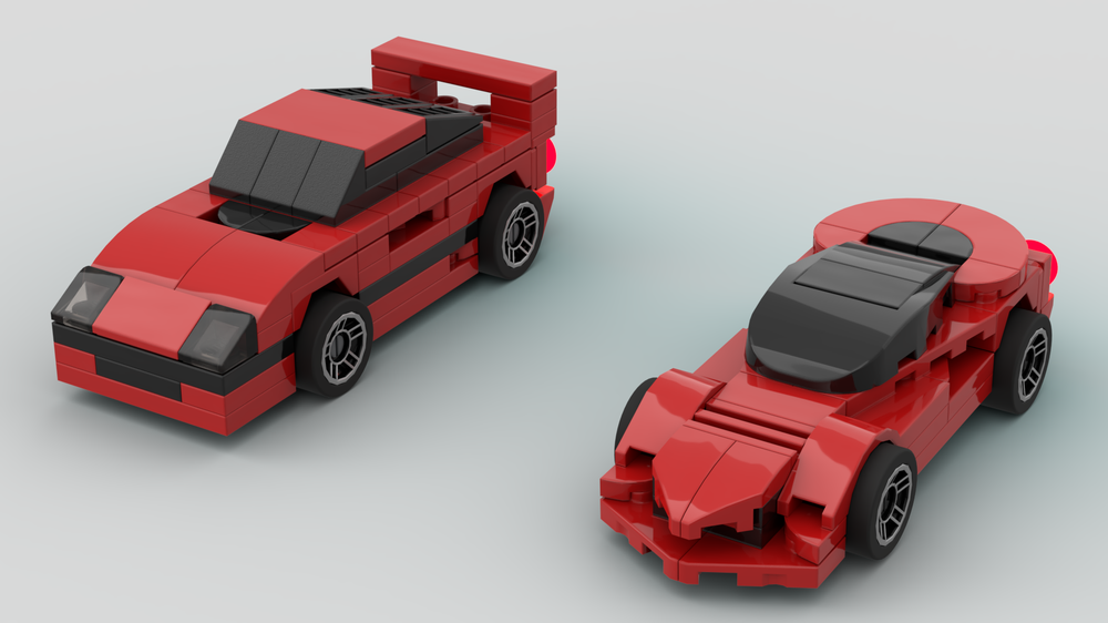 Lego 1987 Ferrari F40 & 2013 LaFerrari (1:51 scale)