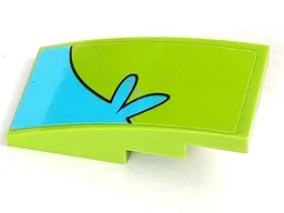 Slope, Curved 4 x 2 with Medium Azure Stripe with Splash Curving Down Left Pattern (Sticker) - Set 75902