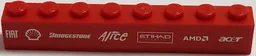 Brick 1 x 8 with 'FIAT', 'SHELL', 'BRIDGESTONE', 'ALICE', 'ETIHAD AIRWAYS', 'AMD' and 'ACER' Pattern (Sticker) - Set 8185