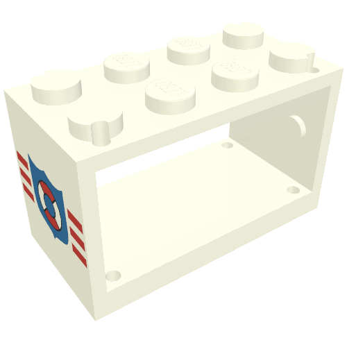 Lego String Reel 2 x 4 x 2 Holder with Coast Guard Print