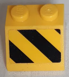 Slope 45 2 x 2 with Black and Yellow Danger Stripes Pattern Model Right Side (Sticker) - Set 60186