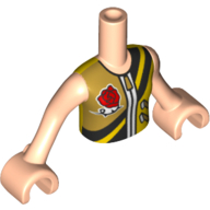 Lego Minidoll Torso Girl with Sport Shirt with Zipper and Rose Print, Light Nougat Arms and Hands / Light Nougat