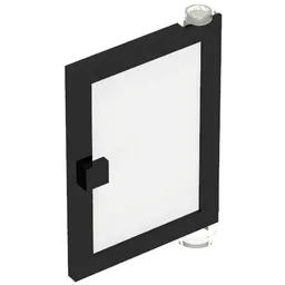 Door 1 x 4 x 5 Right with Trans-Clear Glass / Black