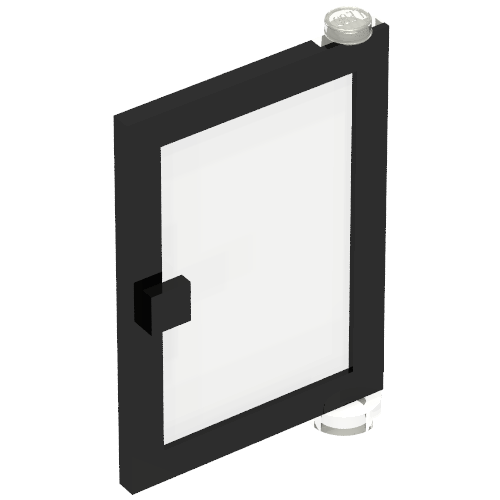 Lego Door 1 x 4 x 5 Right with Trans-Clear Glass / Black