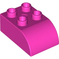 Duplo Brick 2 x 3 with Curved Top / Dark Pink