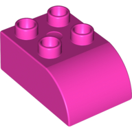 Lego Duplo Brick 2 x 3 with Curved Top / Dark Pink