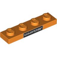 Lego Plate 1 x 4 with Silver 'McLaren' on Black Background print