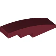 Brick Curved 4 x 1 No Studs [Stud Holder with Symmetric Ridges] / Dark Red