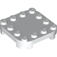 Plate Round Corners 4 x 4 x 2/3 Circle with Reduced Knobs / White