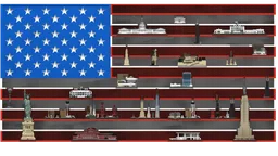 Giant USA Flag 3D Shelf