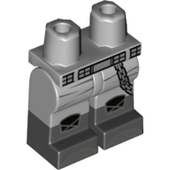 Lego Hips with Light Bluish Gray Legs and Black Boots Pattern with Silver Belt and Chain, Knee Pads, Dark Bluish Gray Toes Print
