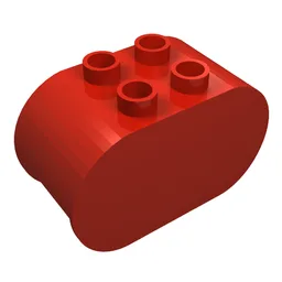 Duplo Brick 2 x 4 x 2 Rounded Ends / Red
