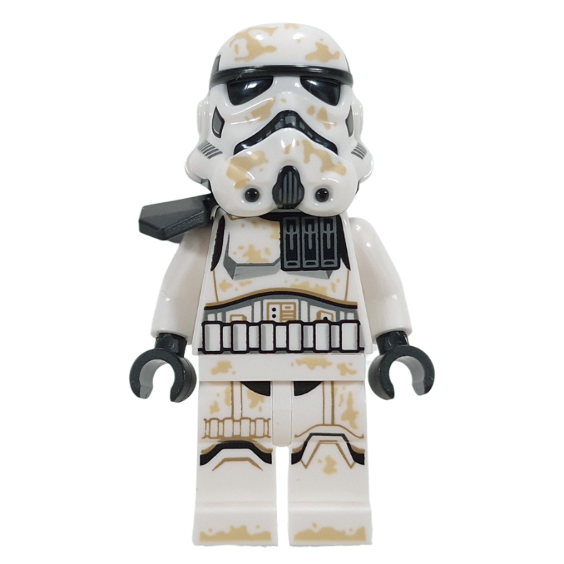 Lego Sandtrooper, Black Pauldron, Sienna Brown Head