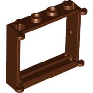 Lego Window 1 x 4 x 3 / Reddish Brown