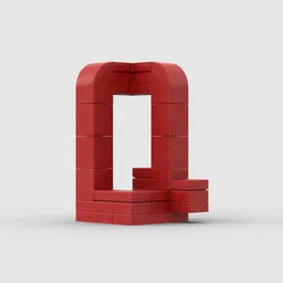 3D Letter Q 3x3x5