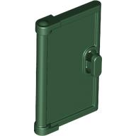 Lego Door for Window Frame 1 x 4 x 3, Semicircular Handle Holes on Back / Dark Green