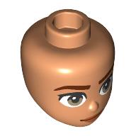 Lego Minidoll Head Dark Red Eyebrows, Nougat Eyes, Medium Nougat Lips / Warm Tan