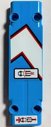 Technic, Panel Plate 3 x 11 x 1 with Black, Red, and White Angled Stripes, Vehicle Controls Pattern Model Left Side (Stickers) - Set 42070