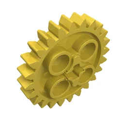 Technic Gear 24 Tooth [New Style with Single Axle Hole] / Yellow