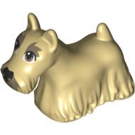 Lego Animal, Dog, Longhaired with Dark Tan Eyes print / Tan
