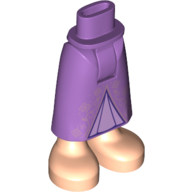Lego Minidoll Hips and Skirt with Ankles with Medium Lavender Skirt, Lavender Trim / Medium Lavender