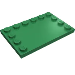 Plate Special 4 x 6, Studs on 3 Edges / Green