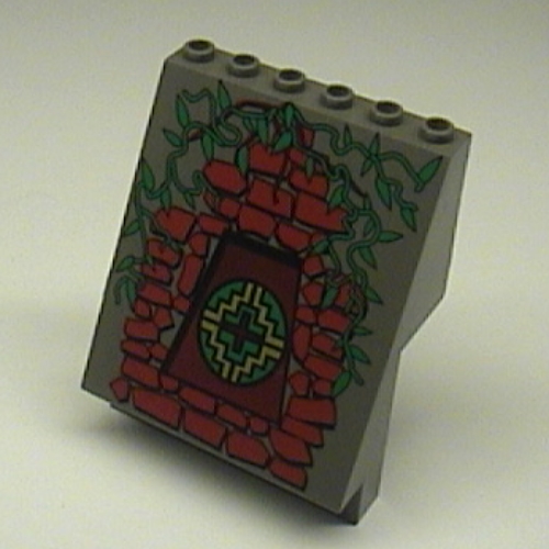 Lego Panel 4 x 6 x 6 Sloped with Amazon Brick and Vines Print