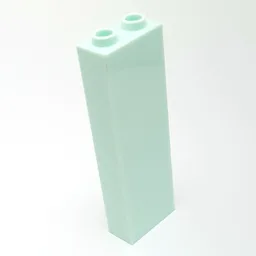 Brick 1 x 2 x 5 with Blocked Open Studs and Bottom Stud Holder with Asymmetric Ridges / Light Aqua