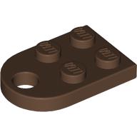 Lego Plate Special 3 x 2 with Rounded End, Hole / Brown