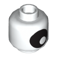 Lego Minifig Head Mixel Eye, Large Black Eye with Pupil Print [Hollow Stud] / White