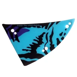 Wing, Left, Banshee, Small, Black and Dark Azure Scales, Dark Purple Trim Print / Trans-Clear