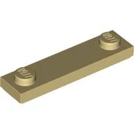 Plate Special 1 x 4 with 2 Studs with Groove [New Underside] / Tan