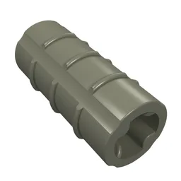 Technic Axle Connector Ridged [with x Hole x Orientation] / Dark Gray