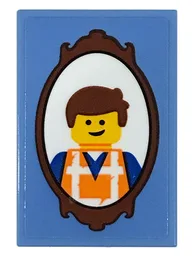 Tile 2 x 3 with Framed Emmet Picture Pattern (Sticker) - Set 70831