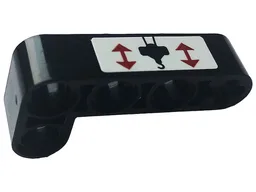 Technic, Liftarm, Modified Bent Thick L-Shape 2 x 4 with Red Arrows and Black Hook Pattern Model Right Side (Sticker) - Set 42108