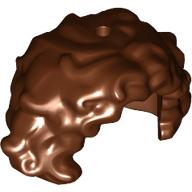 Lego Hair Mid-Length Curly with Front Center Part / Reddish Brown