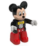 Duplo Figure Mickey Mouse with Black Jacket and Yellow Bow Tie - Red Trousers / Black