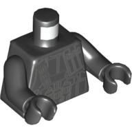 Lego Torso Armor, Imperial Death Trooper with Utility Harness Print, Black Arms and Hands / Black
