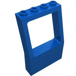 Fabuland, Window 2 x 4 x 5 with Square Top / Blue