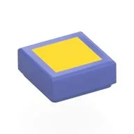 Tile 1 x 1 with Yellow Surface Print / Blue Violet