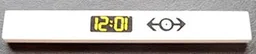 Tile 1 x 8 with Black Train Logo and Digital Clock with Yellow '10:21' / '12:01' Pattern (Sticker) - Set 4532