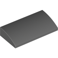 Lego Brick Curved 2 x 4 x 2/3 No Studs, with Bottom Tubes / Dark Bluish Gray
