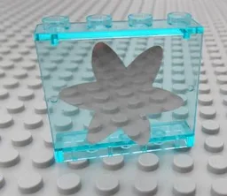 Panel 1 x 4 x 3 - Hollow Studs with Star Shaped Mirror Pattern (Sticker) - Set 5960