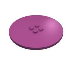Plate Special Round 8 x 8 with 2 x 2 Center Studs with Groove / Magenta