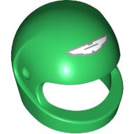 Lego Helmet, Standard with Aston Martin Wings print / Green