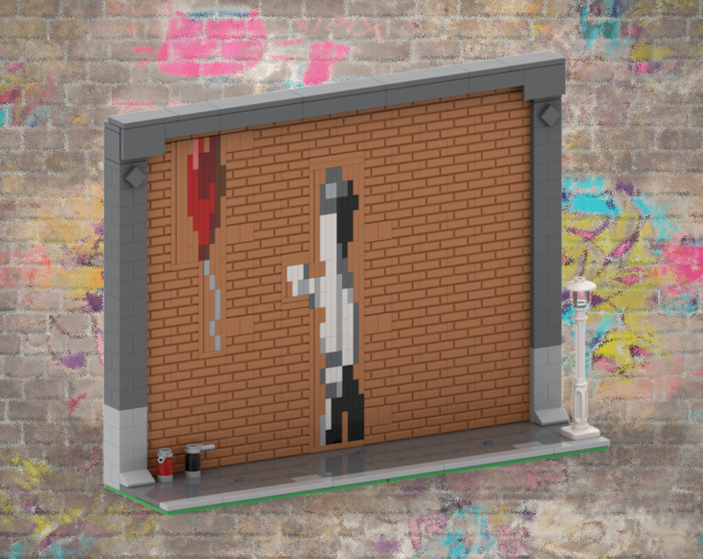 Lego Minifig with Balloon Graffiti